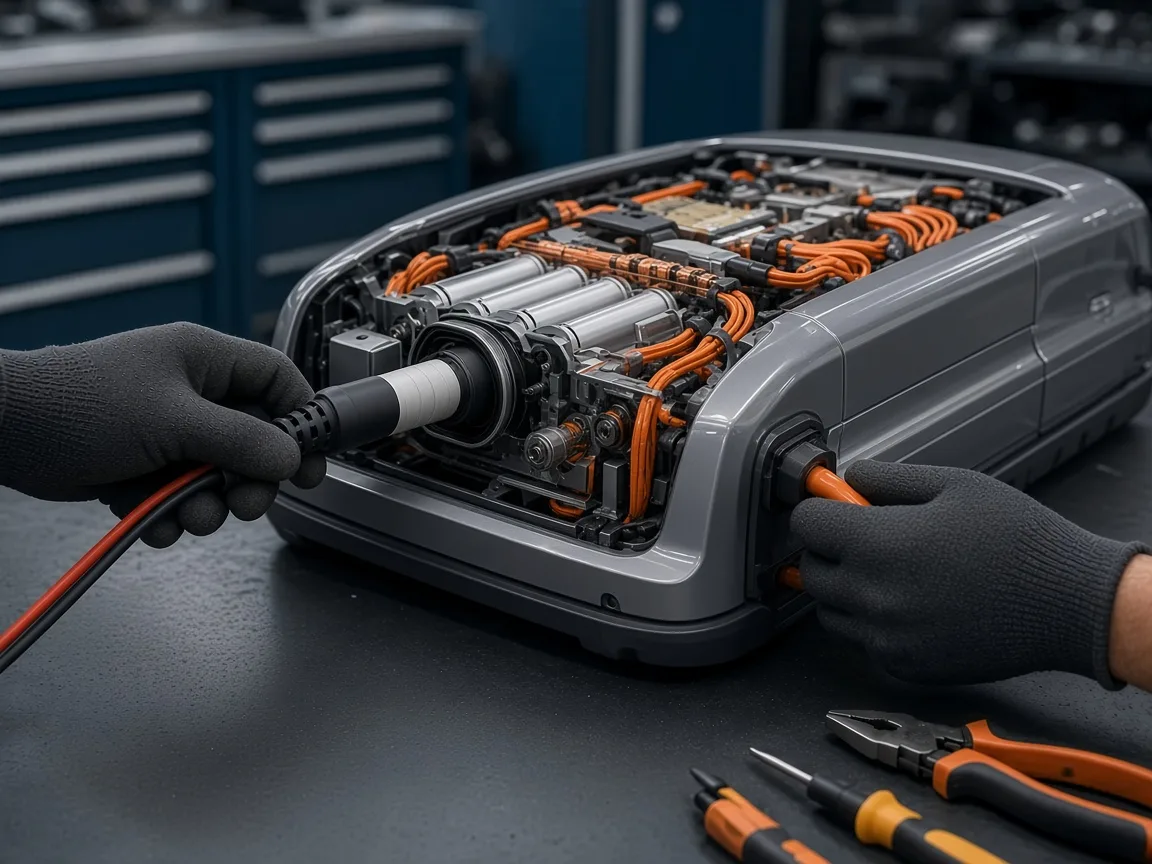 Verificarea bateriei unei mașini electrificate Audi