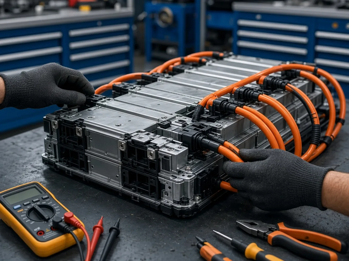Verificarea bateriei unei mașini electrificate BMW