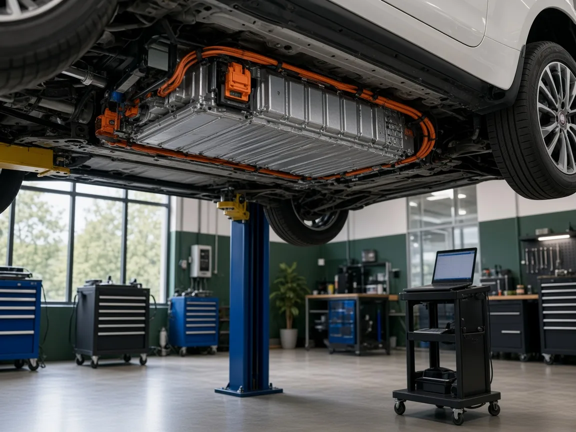 Verificarea bateriei unei mașini electrificate Fiat