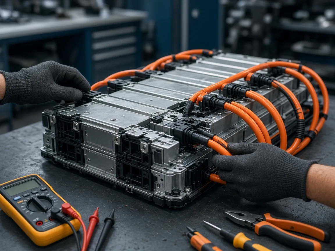Verificarea bateriei unei mașini electrificate Tesla